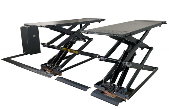 110 mm MIN ALTURAS CE 3.5T Super delgado de tijeras elevador de automóviles para la elevación suave del vehículo