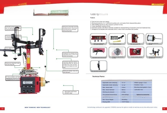 Aprobación CE 1.1W Semi-automático cambio de neumáticos de brazo giratorio para Max. Diámetro de la rueda 1000mm