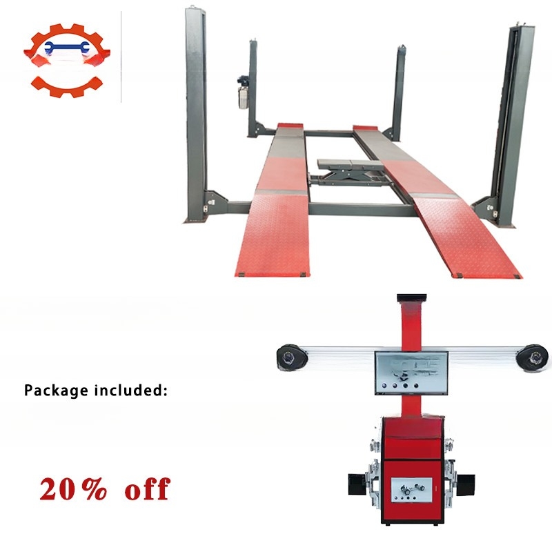 4 Post Car Lift y equipo de alineación de ruedas 3D máquina con 10''-22' de sujeción exterior